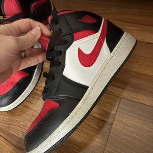 Air Jordan’s- black, white & red - size 7Y